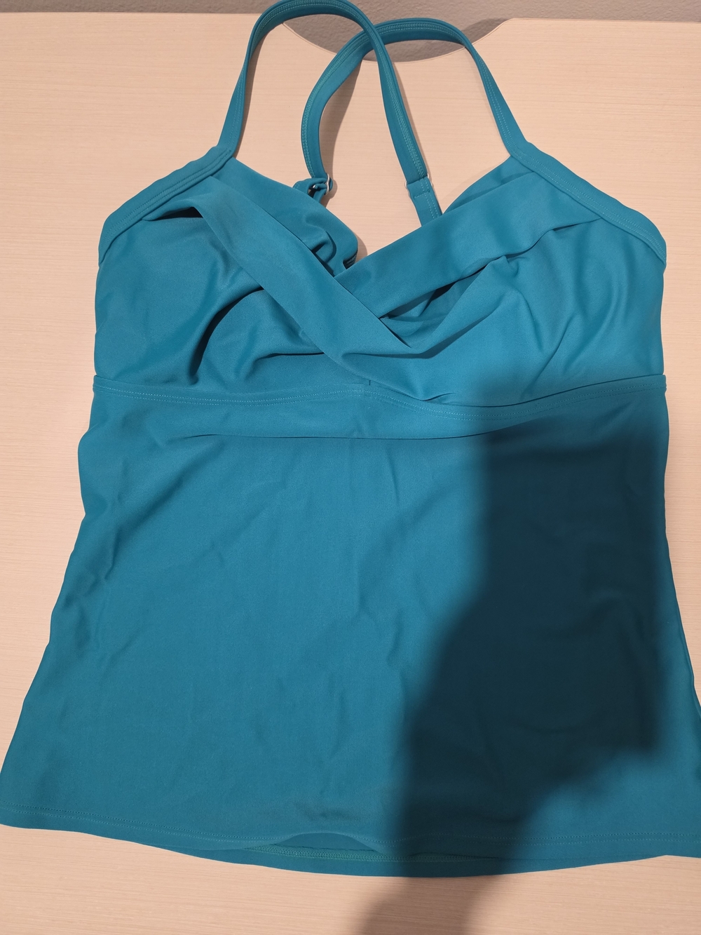 Athleta Twist-front Cross-back Tankini Top 34 D/DD Teal